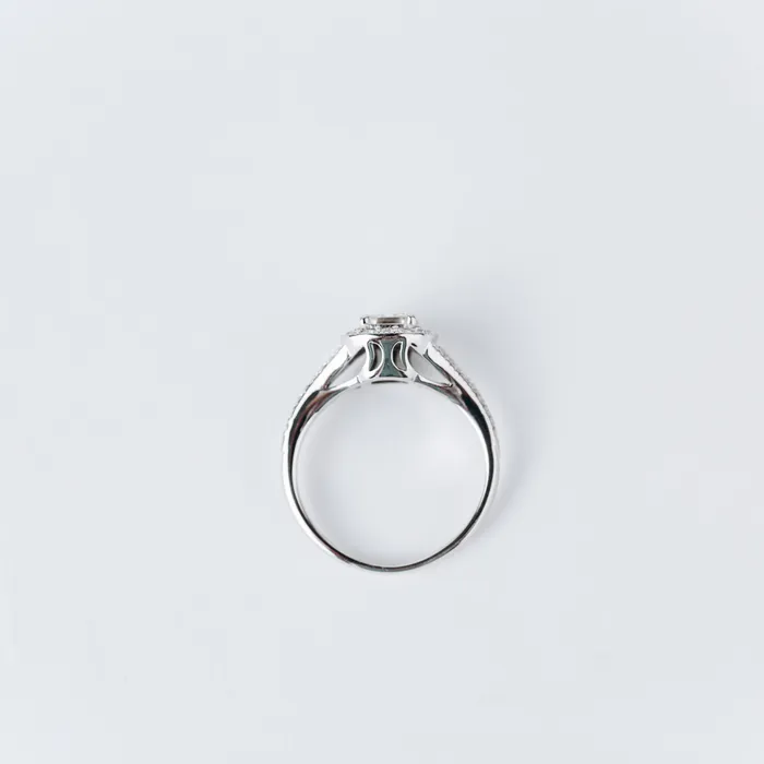PreOwned Criss Cut Halo Engagement Ring Christopher Designs Rings