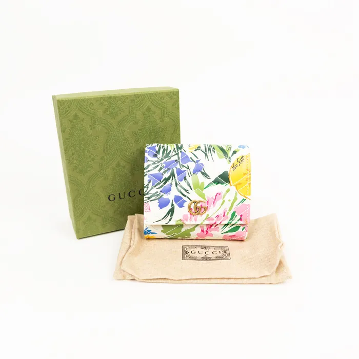 PreOwned Gucci x Ken Scott Limited Edition Floral GG Marmont Card Case Wallet Gucci Rings PreOwned Gucci x Ken Scott Limited Edition Floral GG Marmont Card Case Wallet Gucci Rings