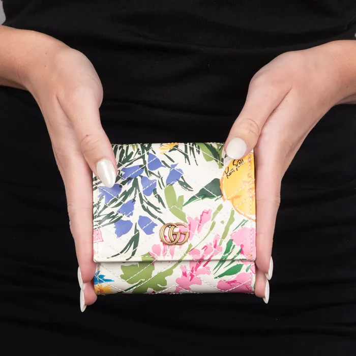 PreOwned Gucci x Ken Scott Limited Edition Floral GG Marmont Card Case Wallet Gucci Rings PreOwned Gucci x Ken Scott Limited Edition Floral GG Marmont Card Case Wallet Gucci Rings