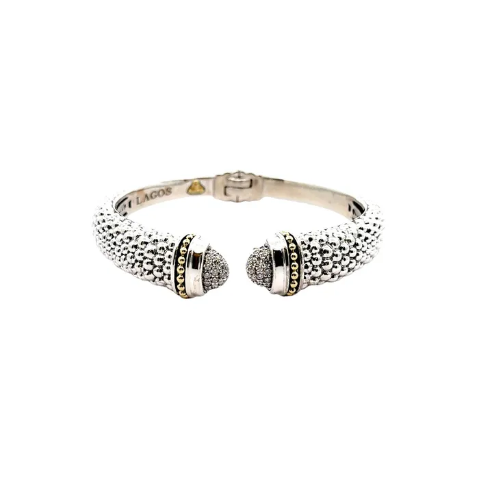 PreOwned Lagos Diamond Caviar Lux Cuff Lagos Earrings