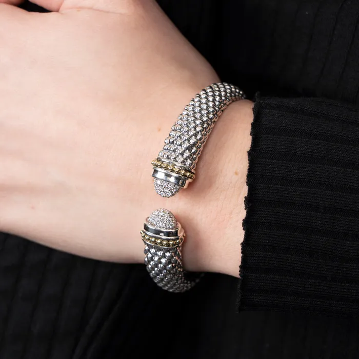 PreOwned Lagos Diamond Caviar Lux Cuff Lagos Earrings