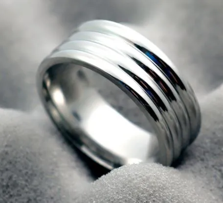R491 Silver Textured Band Ring 01 Rings