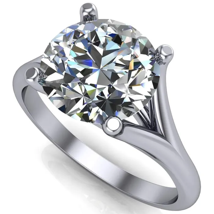 Rings Dakota Round Center Stone 4 Prong Split Shank Ring Fire Brilliance 