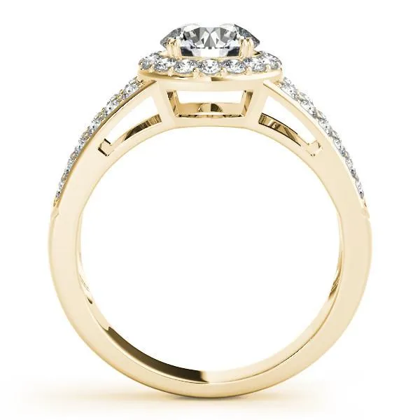 Rings Fire Brilliance Ashlee Round Center Stone Halo 4 Double Prong Split Shank Engagement Ring