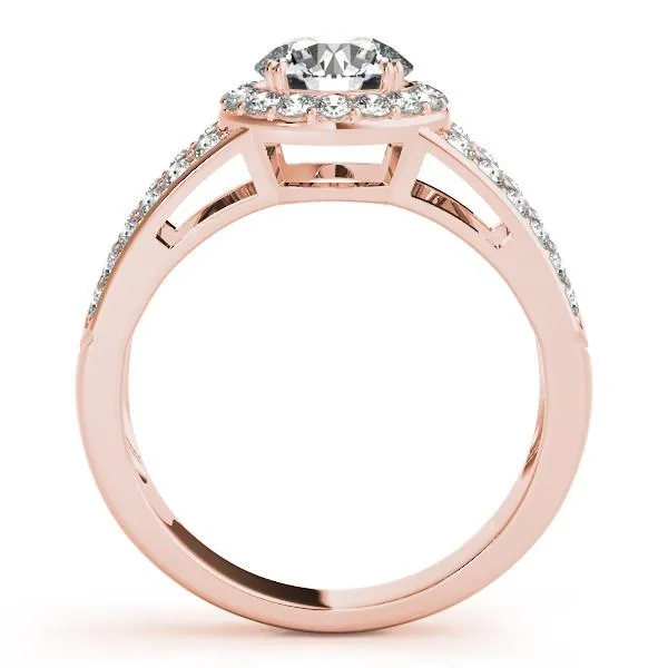 Rings Fire Brilliance Ashlee Round Center Stone Halo 4 Double Prong Split Shank Engagement Ring