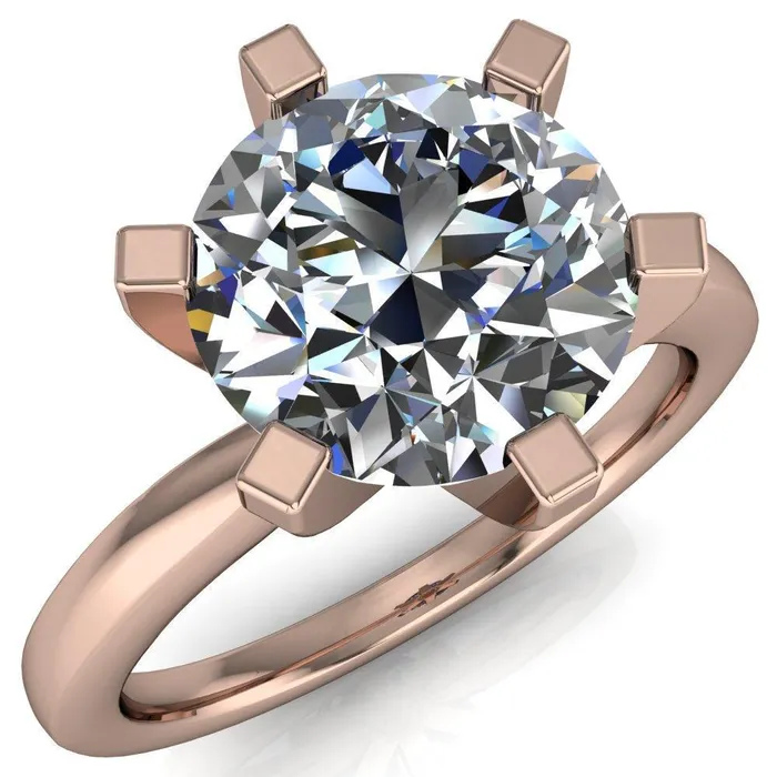 Rings Fire Brilliance Oscilla Round Center Stone 6 Prong Ring