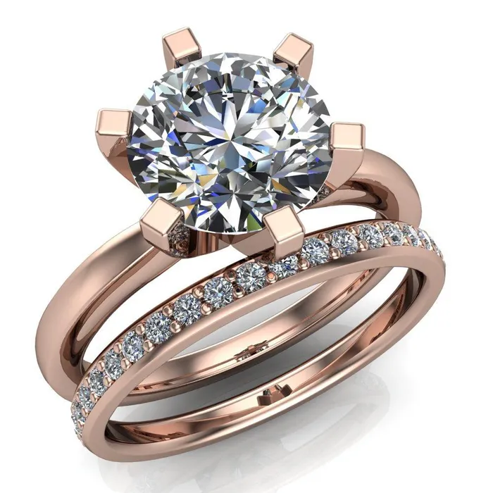 Rings Fire Brilliance Oscilla Round Center Stone 6 Prong Ring
