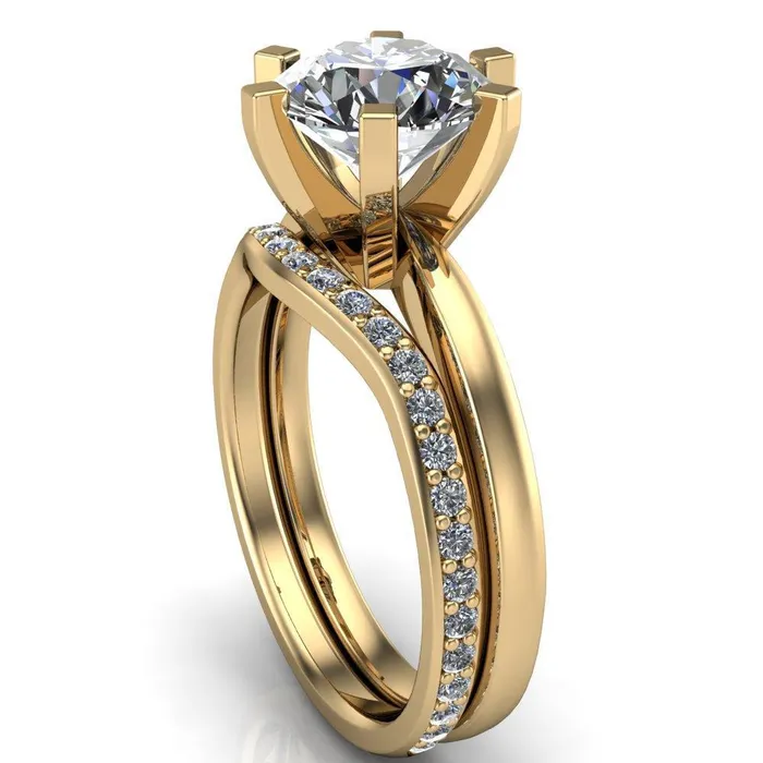 Rings Fire Brilliance Oscilla Round Center Stone 6 Prong Ring