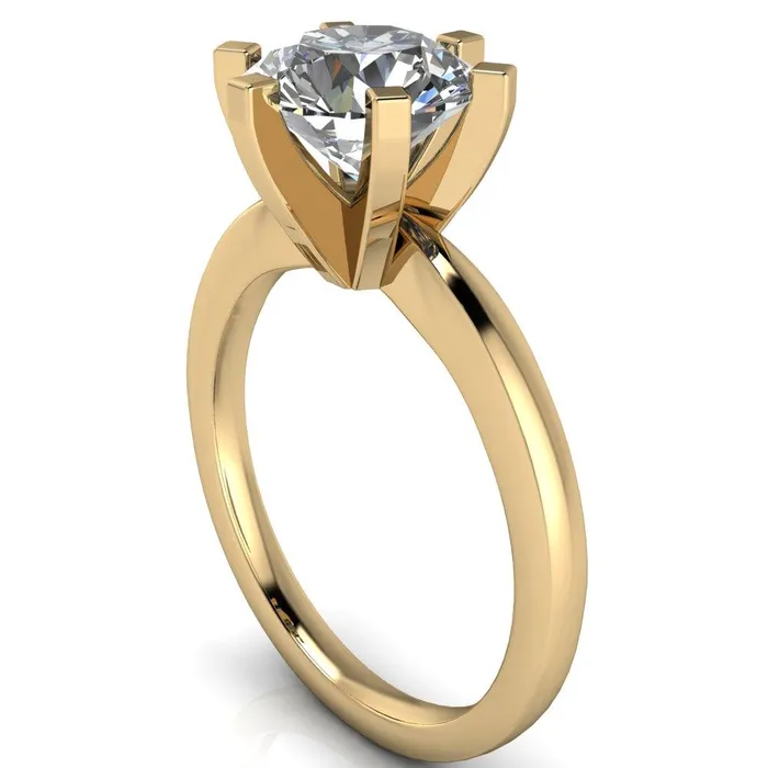 Rings Fire Brilliance Oscilla Round Center Stone 6 Prong Ring