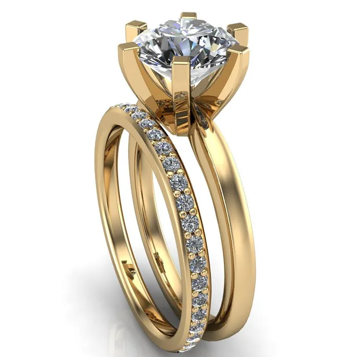 Rings Fire Brilliance Oscilla Round Center Stone 6 Prong Ring