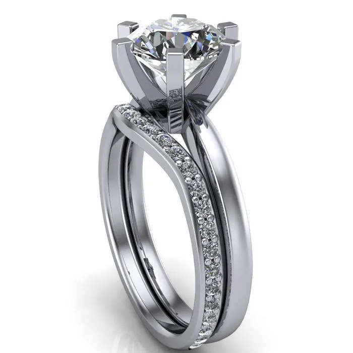 Rings Fire Brilliance Oscilla Round Center Stone 6 Prong Ring