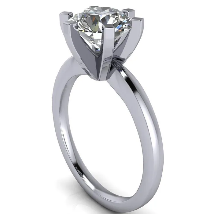 Rings Fire Brilliance Oscilla Round Center Stone 6 Prong Ring
