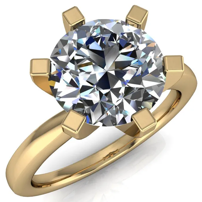 Rings Fire Brilliance Oscilla Round Center Stone 6 Prong Ring