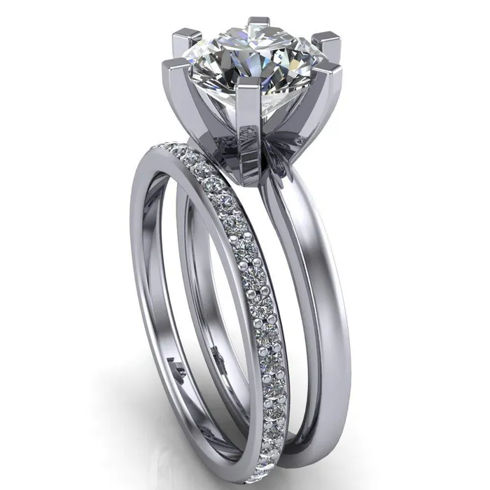 Rings Fire Brilliance Oscilla Round Center Stone 6 Prong Ring