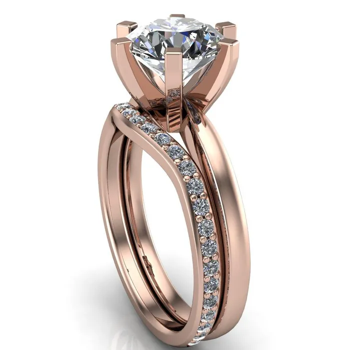 Rings Fire Brilliance Oscilla Round Center Stone 6 Prong Ring
