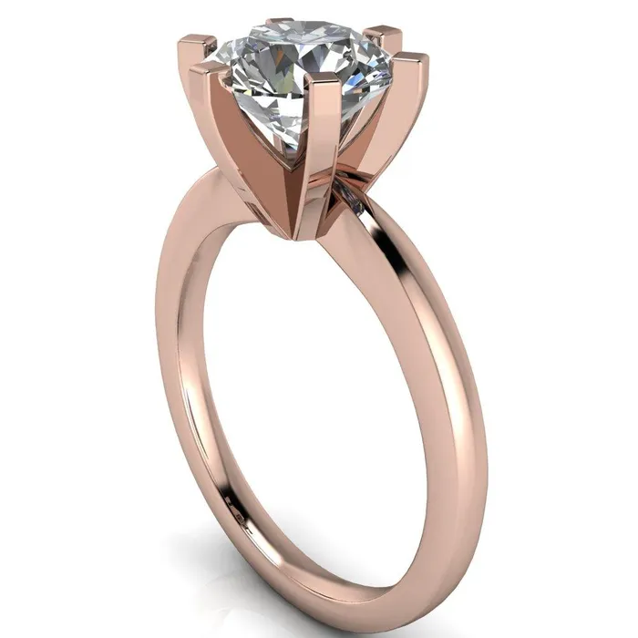 Rings Fire Brilliance Oscilla Round Center Stone 6 Prong Ring