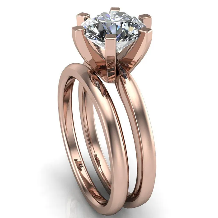 Rings Fire Brilliance Oscilla Round Center Stone 6 Prong Ring