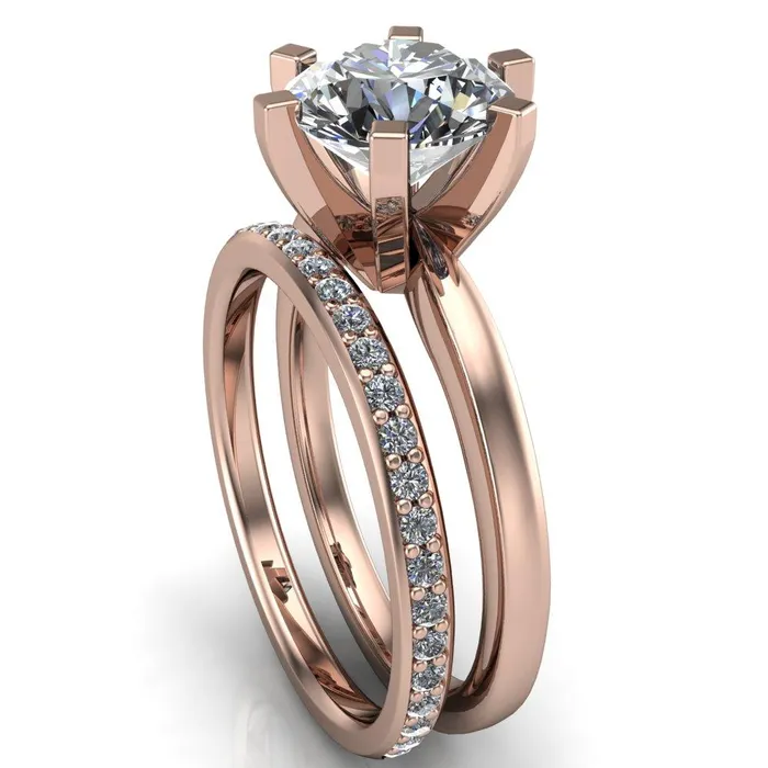 Rings Fire Brilliance Oscilla Round Center Stone 6 Prong Ring