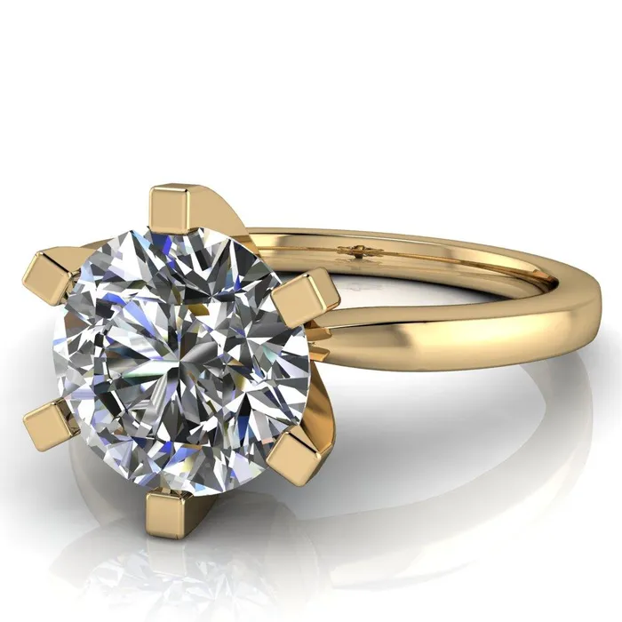 Rings Fire Brilliance Oscilla Round Center Stone 6 Prong Ring