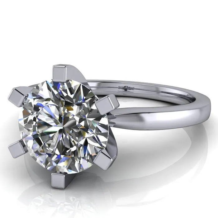 Rings Fire Brilliance Oscilla Round Center Stone 6 Prong Ring