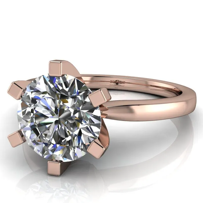 Rings Fire Brilliance Oscilla Round Center Stone 6 Prong Ring
