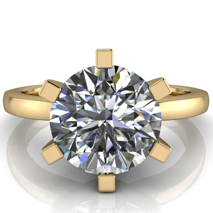 Rings Fire Brilliance Oscilla Round Center Stone 6 Prong Ring