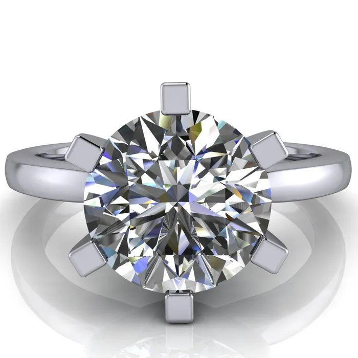 Rings Fire Brilliance Oscilla Round Center Stone 6 Prong Ring