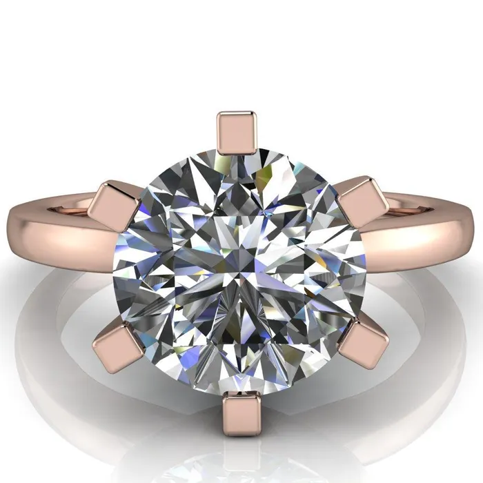 Rings Fire Brilliance Oscilla Round Center Stone 6 Prong Ring