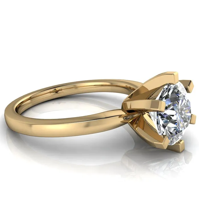 Rings Fire Brilliance Oscilla Round Center Stone 6 Prong Ring