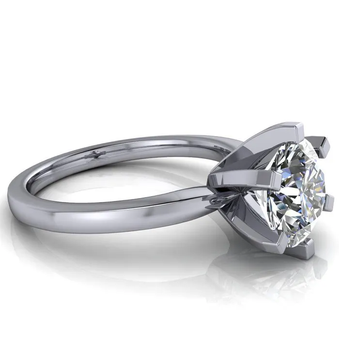 Rings Fire Brilliance Oscilla Round Center Stone 6 Prong Ring