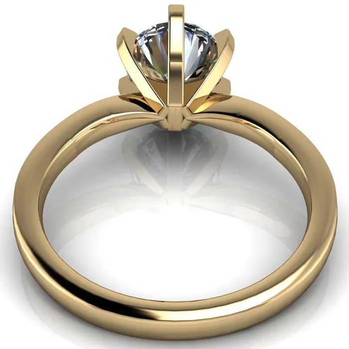Rings Fire Brilliance Oscilla Round Center Stone 6 Prong Ring