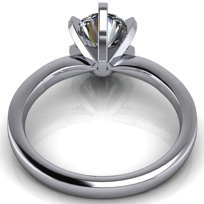 Rings Fire Brilliance Oscilla Round Center Stone 6 Prong Ring