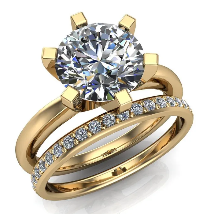 Rings Fire Brilliance Oscilla Round Center Stone 6 Prong Ring