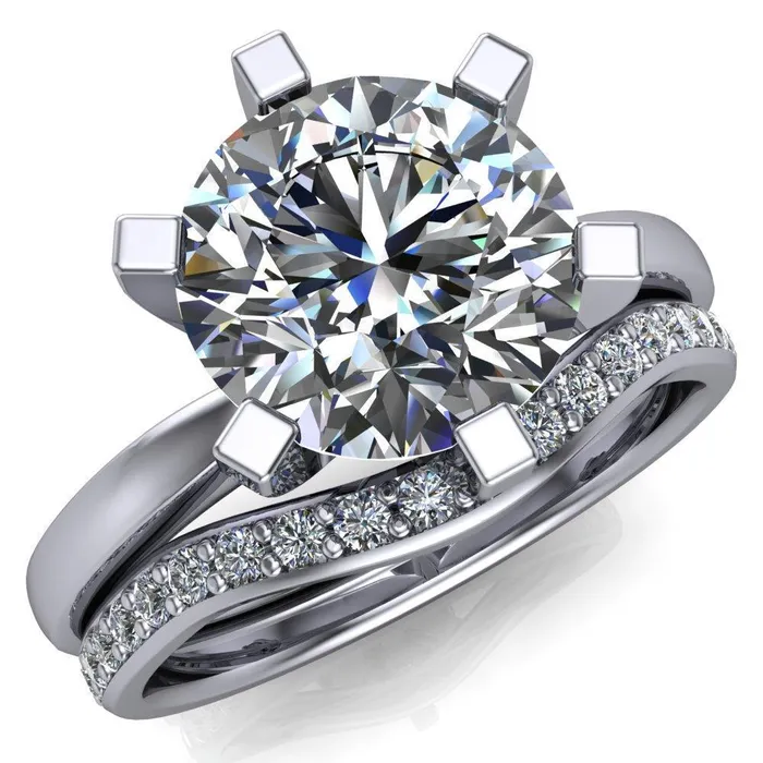 Rings Fire Brilliance Oscilla Round Center Stone 6 Prong Ring