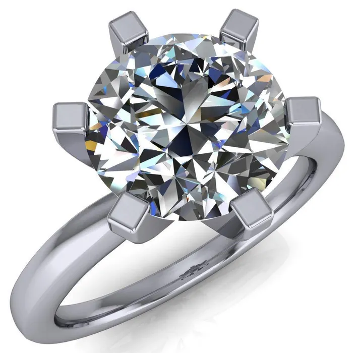Rings Fire Brilliance Oscilla Round Center Stone 6 Prong Ring