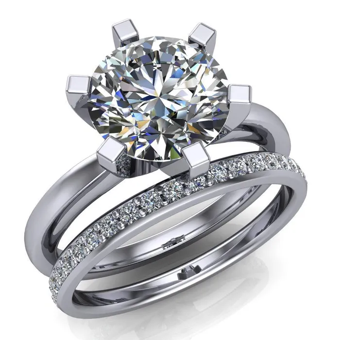 Rings Fire Brilliance Oscilla Round Center Stone 6 Prong Ring