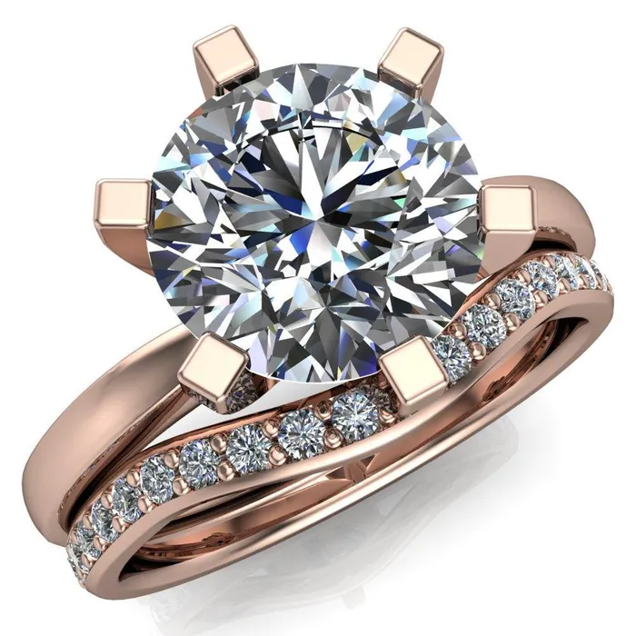 Rings Fire Brilliance Oscilla Round Center Stone 6 Prong Ring