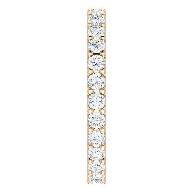 Rings Fire Brilliance Prestine Diamond or Moissanite Full Eternity UShaped Scalloped Double Shared Prong Band