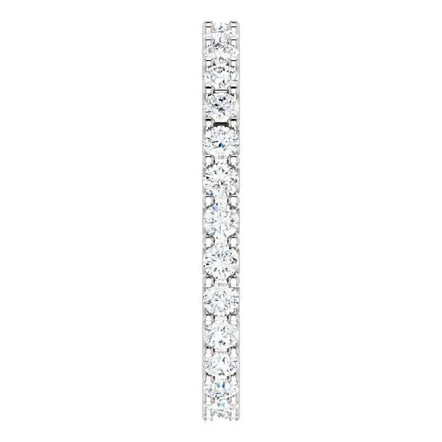 Rings Fire Brilliance Prestine Diamond or Moissanite Full Eternity UShaped Scalloped Double Shared Prong Band