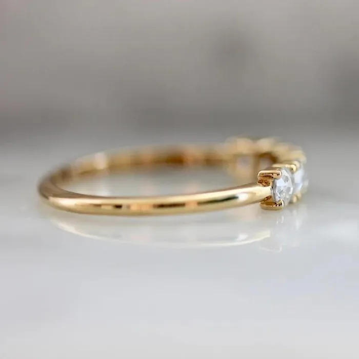Rings Made By Gem Breakfast Love Story Five Stone Rose Cut Diamond Band