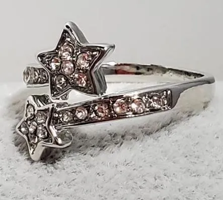 Rings R710 Silver Rhinestone Star Ring alice
