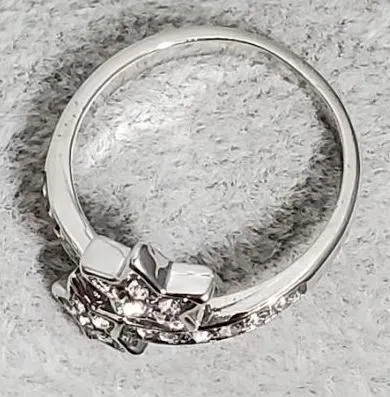 Rings R710 Silver Rhinestone Star Ring alice