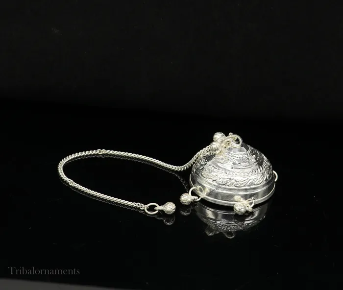 Rings TRIBAL ORNAMENTS Sterling Silver chattar or chhatra silver umbrella god temple art Gorgeous hand craved Solid silver temple article temple utensils su519