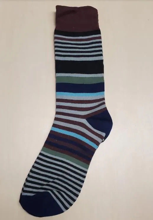 SF175 Brown Gray Stripe Socks POLLY Earrings