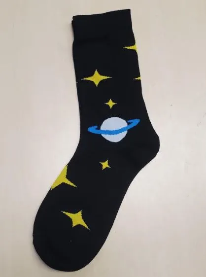 SF985 Black Planet Stars Socks POLLY Rings