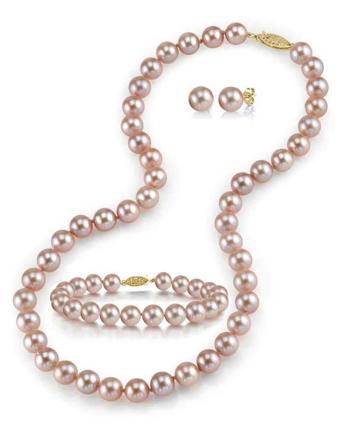 spt Bracelets 7075mm Pink Freshwater Pearl Necklace Bracelet Earrings