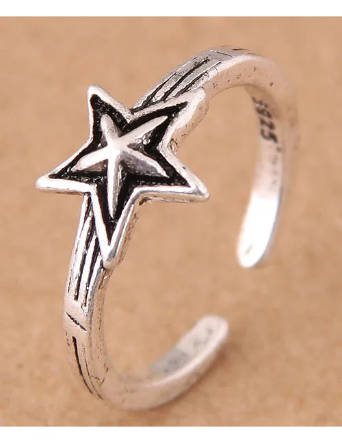 TR08 Silver Star Toe Ring 02 Rings