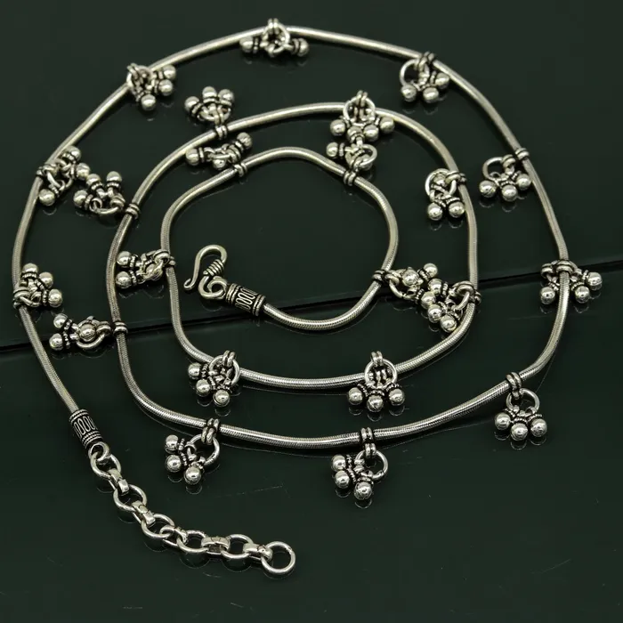 TRIBAL ORNAMENTS 345 to 365 925 sterling silver handmade vintage design customized snake chain belly chain waist chain sari chain wedding jewelry wch07 Rings TRIBAL ORNAMENTS 345 to 365 925 sterling silver handmade vintage design customized snake chain belly chain waist chain sari chain wedding jewelry wch07 Rings