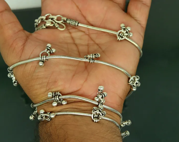TRIBAL ORNAMENTS 345 to 365 925 sterling silver handmade vintage design customized snake chain belly chain waist chain sari chain wedding jewelry wch07 Rings