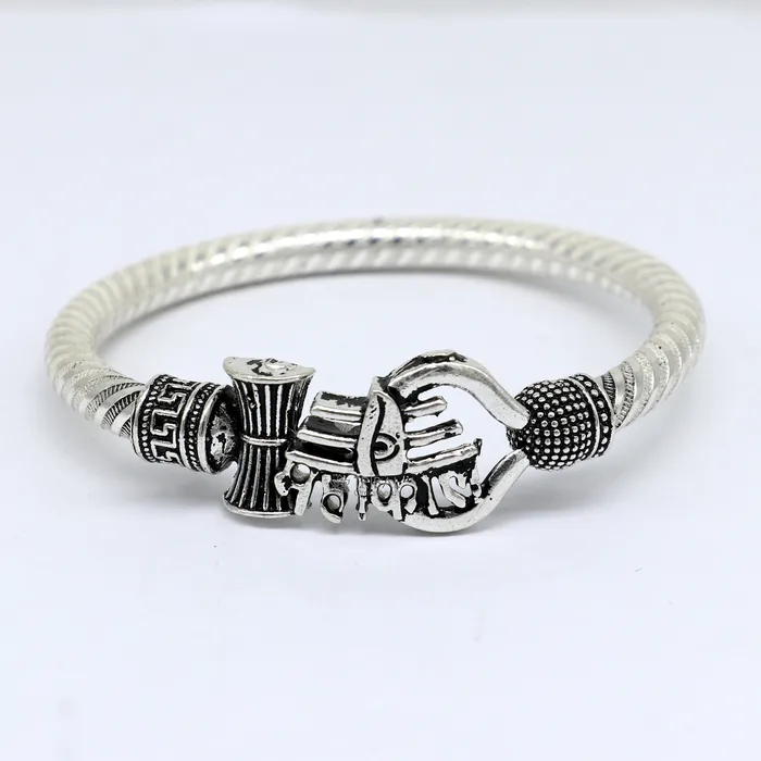 TRIBAL ORNAMENTS Bracelets Handmade Sterling silver Lord Shiva Trident Kada Mahakal bracelet Rudraksh bracelet customized babhubali bangle kada giftig jewelry nsk696 TRIBAL ORNAMENTS Bracelets Handmade Sterling silver Lord Shiva Trident Kada Mahakal bracelet Rudraksh bracelet customized babhubali bangle kada giftig jewelry nsk696